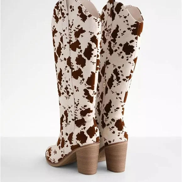 Lorayne Cow Print Tall Boot - Picture 2 of 6